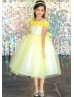 Floral Neckline Tulle Flower Girl Dress